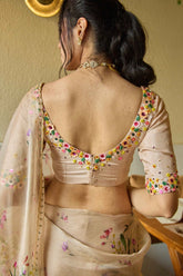 Lily Beige Silk Blouse